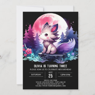 Invitation Anniversaire de loup majestueux mignon