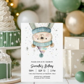 Invitation Anniversaire de l'ours vert | Winter Wonderland