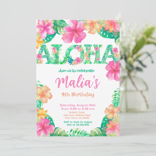 Invitation Anniversaire de Luau (Debout devant)