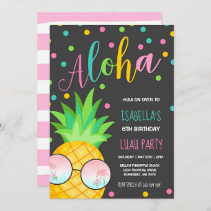 Invitation Anniversaire de Luau Anniversaire de l'ananas Luau