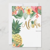 Invitation Anniversaire de Luau, Fête d'Anniversaire Tropical (Dos)