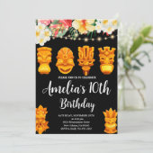 Invitation Anniversaire de Luau, Fête du Masque Tiki, Aloha, (Debout devant)