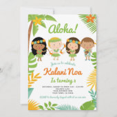 Invitation Anniversaire de Luau Hawaiian (Devant)