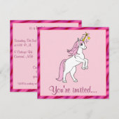 Invitation Anniversaire de l'Unicorne (Devant / Derrière)