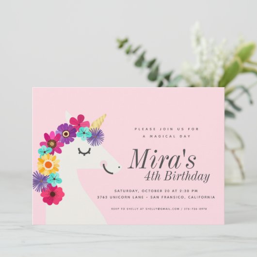 Invitation Anniversaire de l'Unicorne (Debout devant)