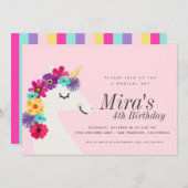 Invitation Anniversaire de l'Unicorne (Devant / Derrière)