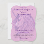 Invitation Anniversaire de l'Unicorne Pink Purple (Devant)