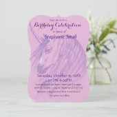 Invitation Anniversaire de l'Unicorne Pink Purple (Debout devant)