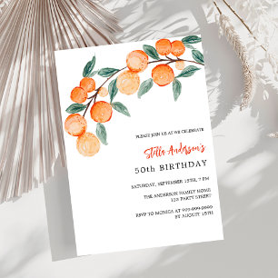 Invitation Anniversaire de luxe aux oranges