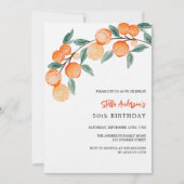 Invitation Anniversaire de luxe aux oranges (Devant)