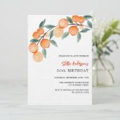 Invitation Anniversaire de luxe aux oranges (Debout devant)