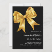 Invitation Anniversaire de luxe en or noir (Devant)