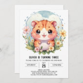 Invitation Anniversaire de Magic Cute Hamster (Devant / Derrière)