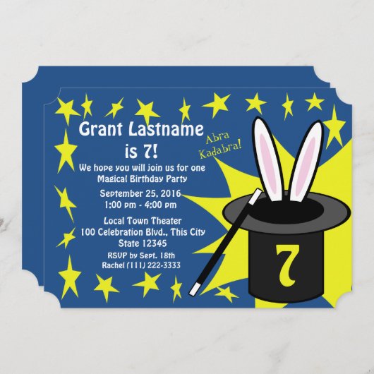 Invitation Anniversaire de Magic Me (Devant / Derrière)