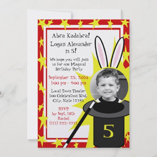 Invitation Anniversaire de Magic Me (Devant)