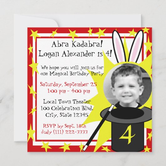 Invitation Anniversaire de Magic Me (Devant)