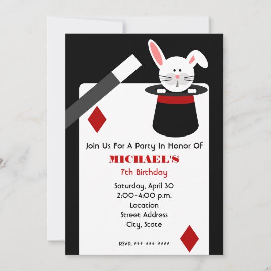 Invitation Anniversaire De Magicien Lapin Dans Le Casquette Zazzle Be