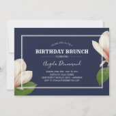 Invitation Anniversaire de Magnolia Sud Brunch Bleu (Devant)