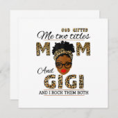 Invitation Anniversaire de Maman Dieu a donné Maman et Gigi (Devant / Derrière)