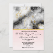 Invitation Anniversaire de marbre gris blanc moderne (Devant)