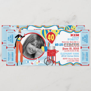 Invitation Anniversaire de marcheur d'échasse de cirque de