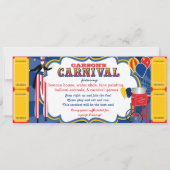 Invitation Anniversaire de marcheur d'échasse de cirque de (Dos)