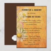 Invitation Anniversaire de Marguerites en Bois Peint de Campa (Devant / Derrière)