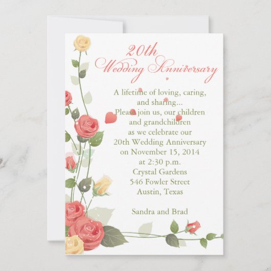 Invitation Anniversaire de mariage (Devant)