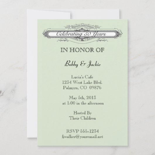 Invitation Anniversaire de mariage (Devant)