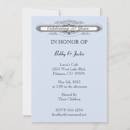 Invitation Anniversaire de Mariage (Devant)