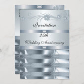 Invitation Anniversaire de Mariage 25 ans Argent B (Devant / Derrière)