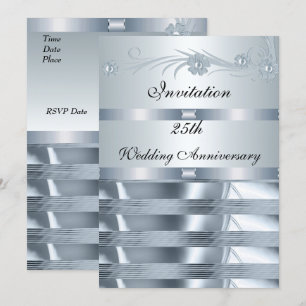 Invitation Anniversaire de Mariage 25 ans Argent B