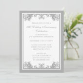 Invitation anniversaire de mariage 25 ans Silver F (Debout devant)