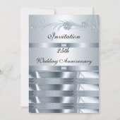 Invitation Anniversaire de Mariage 25ème Argent Bl (Devant)