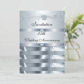 Invitation Anniversaire de Mariage 25ème Argent Bl (Debout devant)