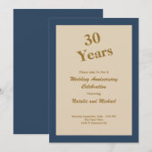 Invitation anniversaire de mariage 30 ans Classic  (Devant / Derrière)