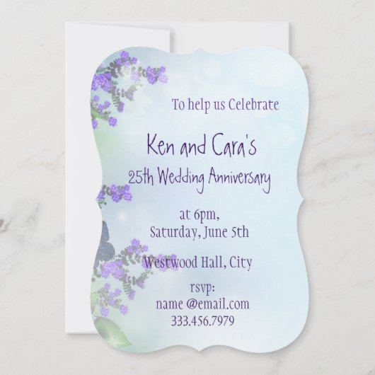 Invitation Anniversaire de Mariage 30 Ans Fleur de Jardin Ast (Dos)