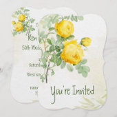 Invitation Anniversaire de mariage 50 ans Asters Jardin Fleur (Devant / Derrière)