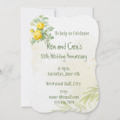 Invitation Anniversaire de mariage 50 ans Asters Jardin Fleur (Dos)