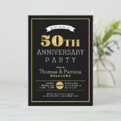 Invitation anniversaire de mariage 50 ans en Or Mo (Debout devant)