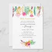 Invitation Anniversaire de mariage 50 ans Floral Tropical Été (Devant)