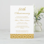 Invitation anniversaire de mariage 50 ans motif or (Debout devant)