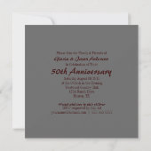 Invitation anniversaire de mariage 50 ans tournesol campagne (Dos)