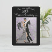 Invitation anniversaire de mariage 50 ans vintage (Debout devant)