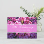 Invitation Anniversaire de mariage à floraison d'azalée rose (Debout devant)