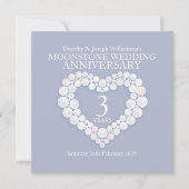 Invitation Anniversaire de mariage à la pierre de lune 3 ans  (Devant)
