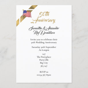 Invitation Anniversaire de mariage américain 50 ans