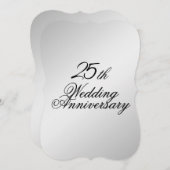 Invitation Anniversaire de Mariage Argent (Devant / Derrière)