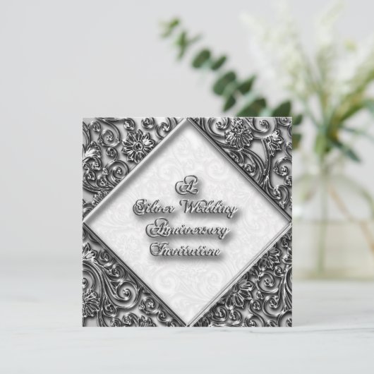 Invitation Anniversaire de Mariage Argent (Debout devant)