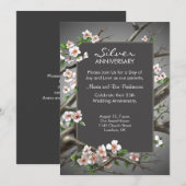 Invitation Anniversaire de mariage argent - 25 ans (Devant / Derrière)